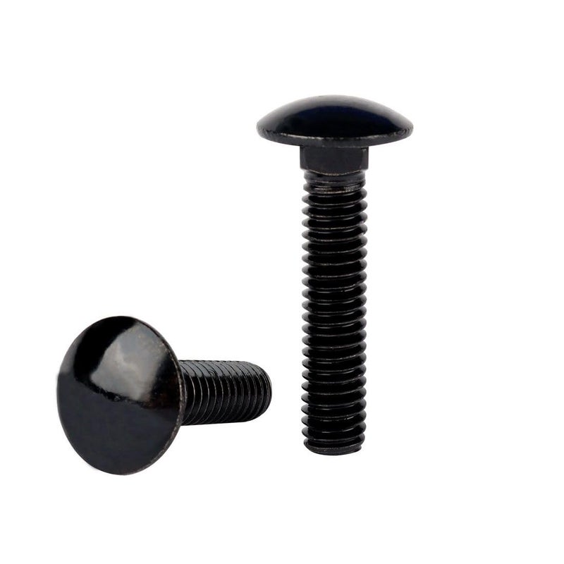 VAMUOEFL 5/16-18 x 1" Carriage Bolts Screws Black Finish, Round Head Square Neck, 304 Stainless Steel 18-8, UNC Full Machine Coarse Thread, 10Pcs - Image 1